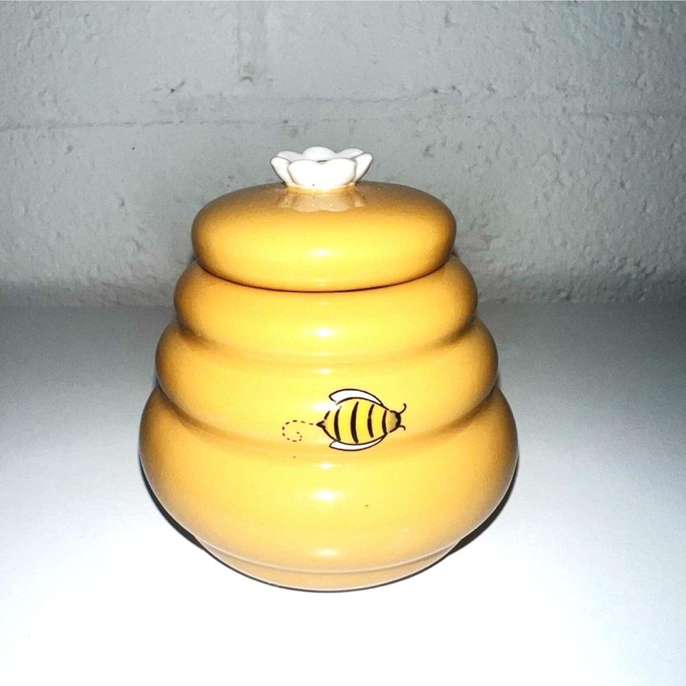 Vintage Ceramic Honey Pot with Bee Design